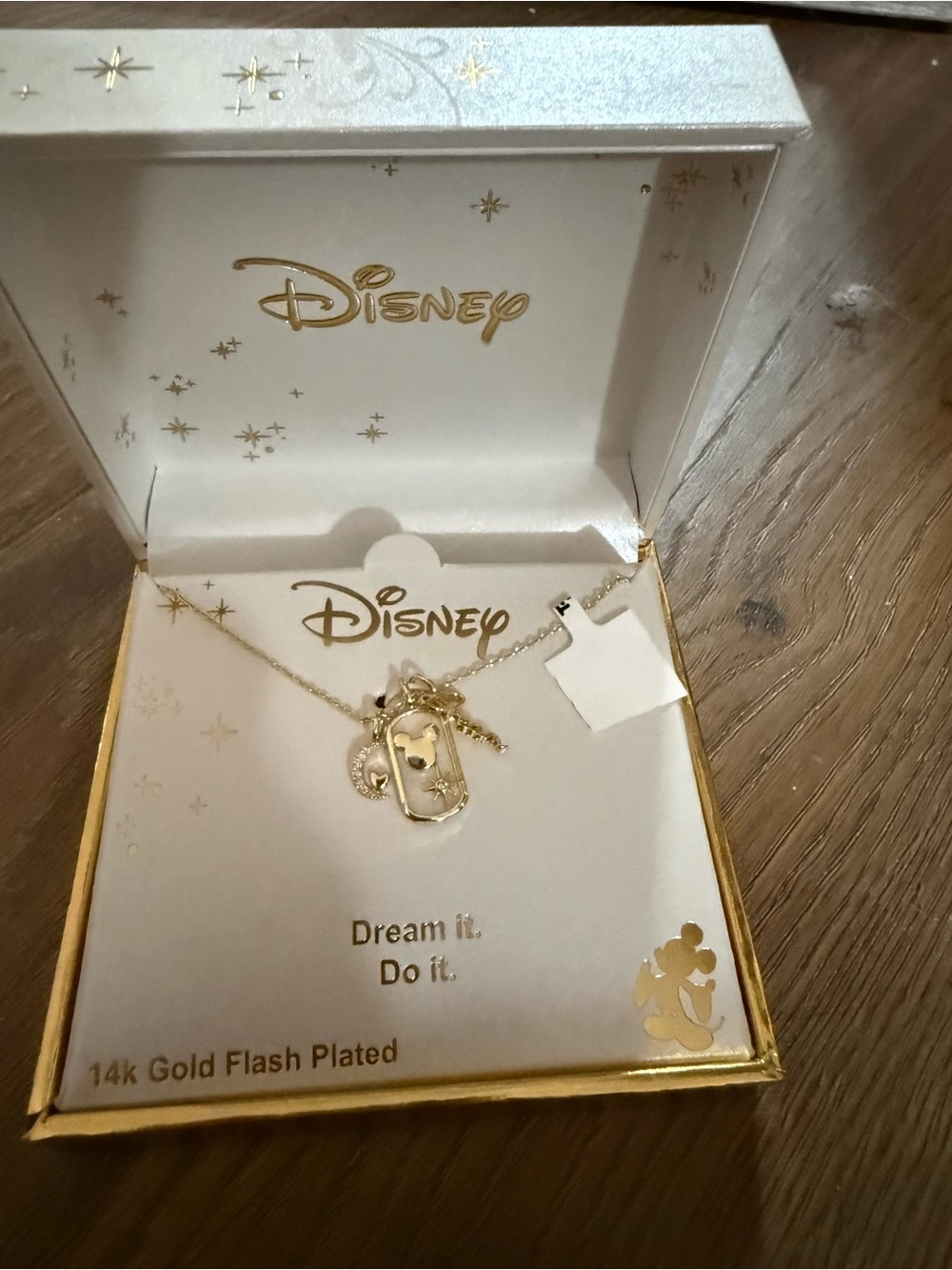 Disney 14k Gold Flash Plated Mickey Pendant Necklace - Gold